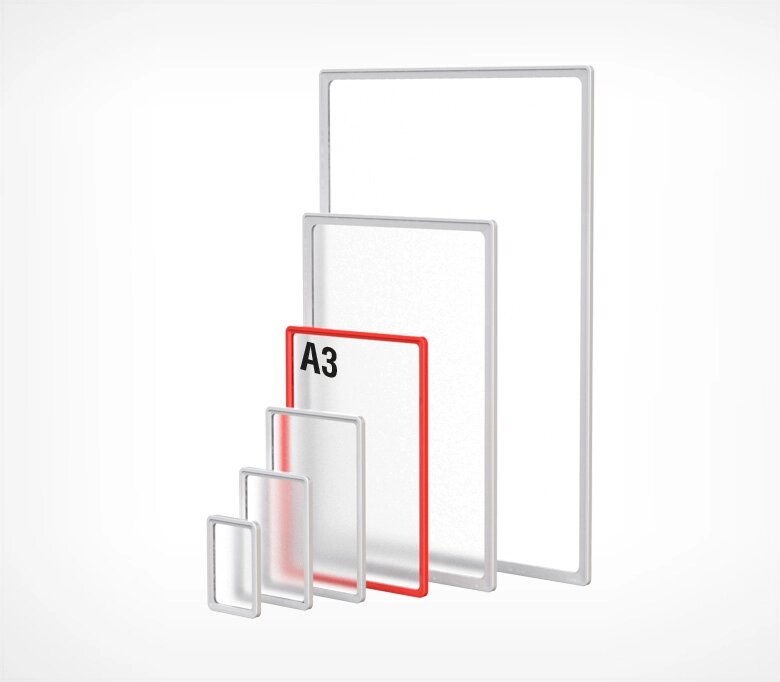 Пластиковая рамка с закругленными углами формата А3 PF-A3, цвет оранжевый от компании Группа компаний Проторг - фото 1