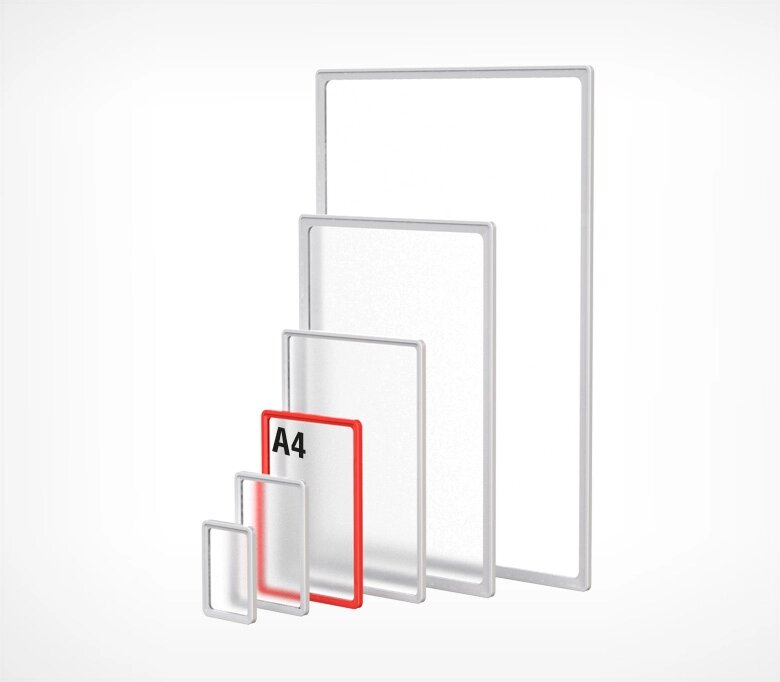 Пластиковая рамка с закругленными углами формата А4 PF-A4, цвет графитовый от компании Группа компаний Проторг - фото 1