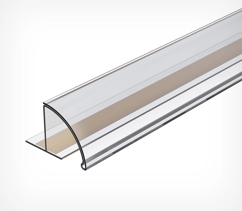 Профиль полочный закругленный PRS30 длина 1000 мм, цвет прозрачный от компании Группа компаний Проторг - фото 1