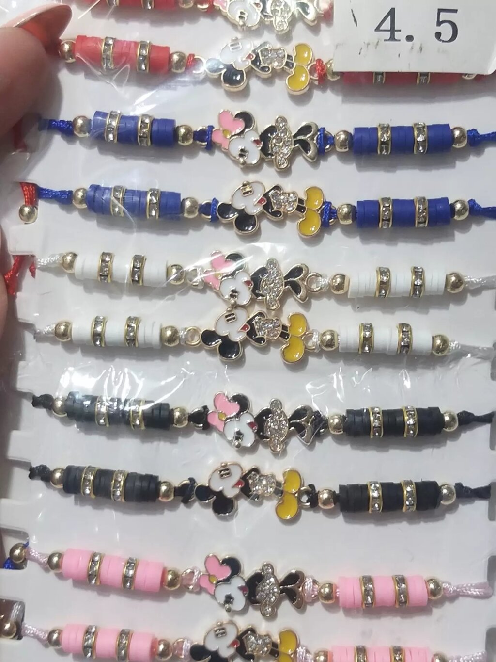 Цветные браслеты фенечки с Микки Маусам от компании R.R.R. Бижутерия и украшения оптом - фото 1