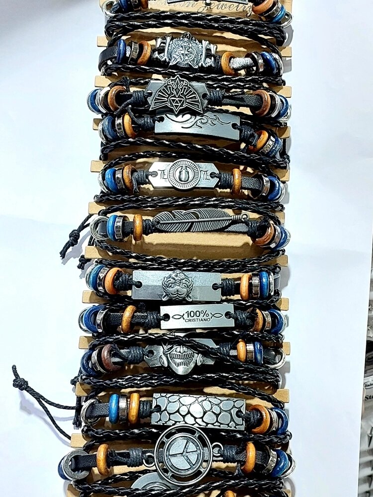 Фенечки кожаные браслеты на руку микс от компании R.R.R. Бижутерия и украшения оптом - фото 1