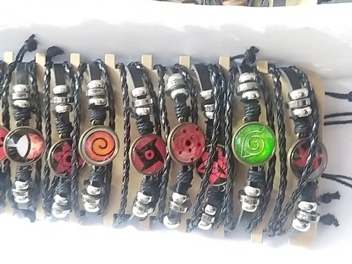 Кожаный браслет Шаринган с глазом, аниме, Учиха, Саске от компании R.R.R. Бижутерия и украшения оптом - фото 1