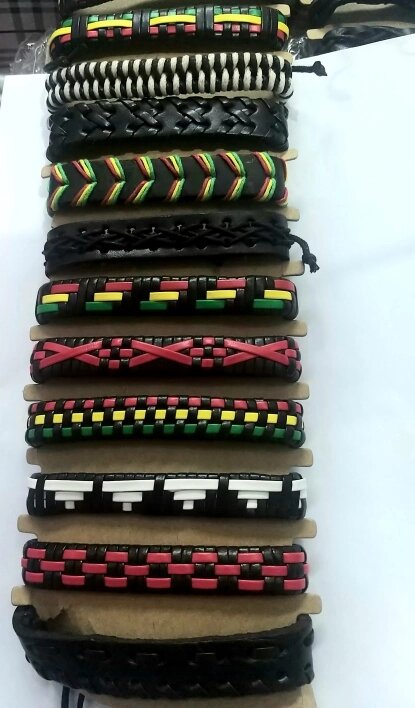 Кожаный браслеты плетеный в этническом стиле от компании R.R.R. Бижутерия и украшения оптом - фото 1