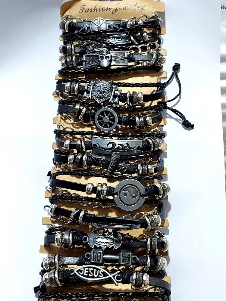 Многослойные браслеты на руку фенечки микс от компании R.R.R. Бижутерия и украшения оптом - фото 1
