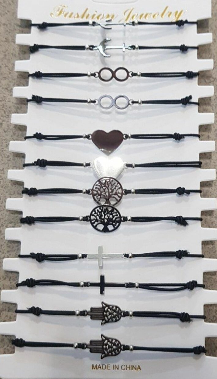 Тонкие браслеты фенечки на руку с талисманом от компании R.R.R. Бижутерия и украшения оптом - фото 1
