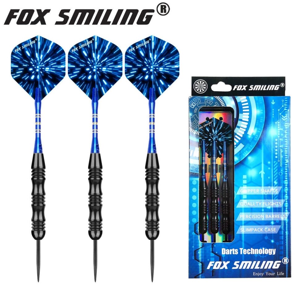 Дротики для дартс  Fox Smiling Black Blue 23 гр от компании OOO "Диэнc Бета" - фото 1