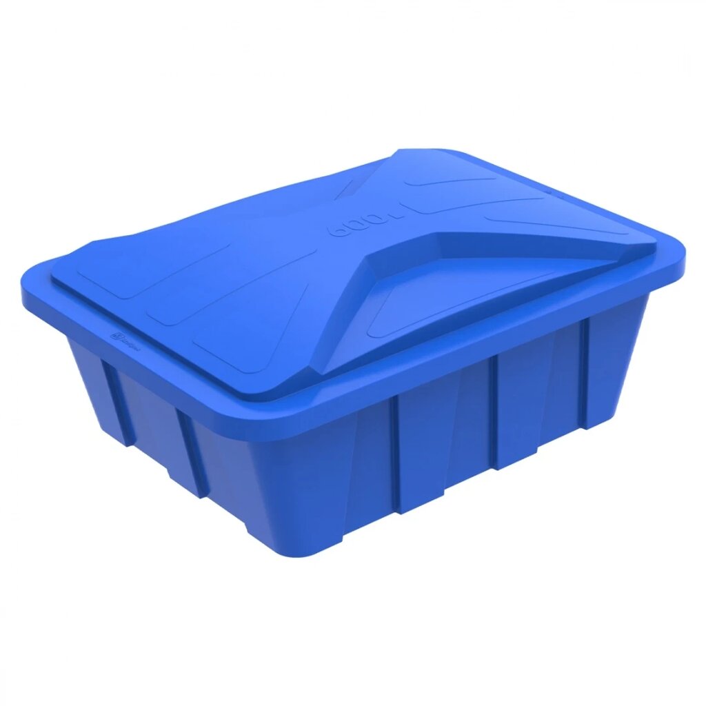 Пластиковая купель прямоугольная с крышкой 1600*1110*500мм "Детская" цвет синий от компании OOO "Эко Пласт" - фото 1