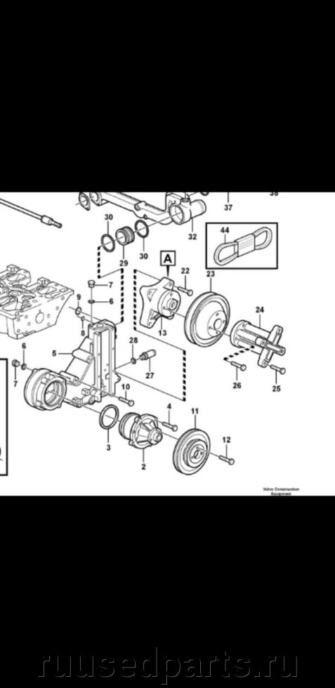 Адаптер и шкив Volvo EC290: VOE20405988 и VOE20451008 от компании ГК "МашСервис" Запчасти и Ремонт спецтехники - фото 1