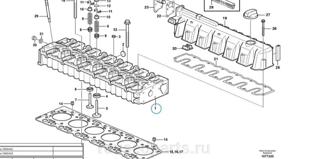 Головка блока D6E ГБЦ Volvo 20941118 Вольво 220D от компании ГК "МашСервис" Запчасти и Ремонт спецтехники - фото 1