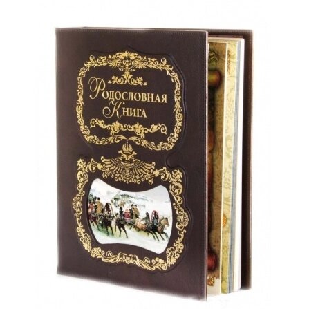 Альбом генеалогическое древо "Русская Тройка", обложка из натуральной кожи от компании Тот подарок - фото 1