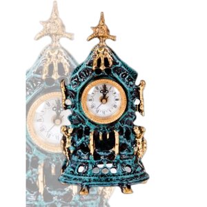 Часы каминные "Звездный бал" сине-золотые