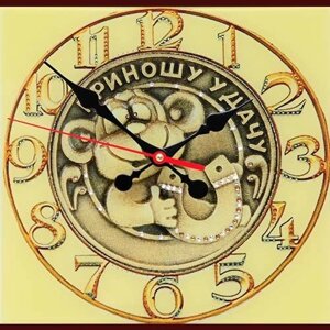 Часы настенные "Приношу удачу" с кристаллами Swarovski