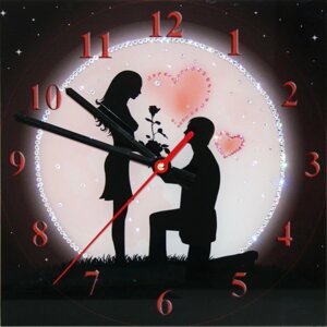 Часы настенные "Признание в любви" с кристаллами Swarovski