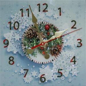 Часы настенные "Счастливого Нового Года!с кристаллами Swarovski