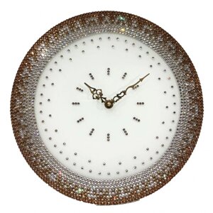 Часы настенные "Серебряное Кольцо" с кристаллами Swarovski