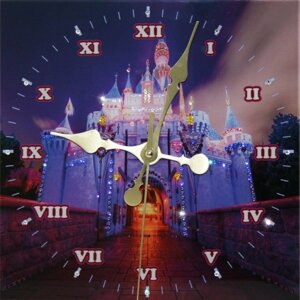 Часы настенные "Замок Принцессы" с кристаллами Swarovski