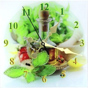 Часы настенные "Здоровое питание" с кристаллами Swarovski