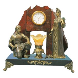 Часы с композицией "Цветок из камня"