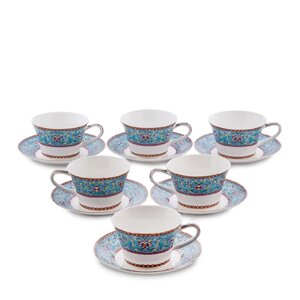 Чайный набор на 6 перс. Арабески"Arabesca Blue Pavone)