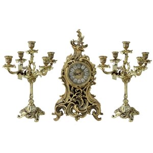 Каминные часы с канделябрами "Хосе Бодро", цвет золото