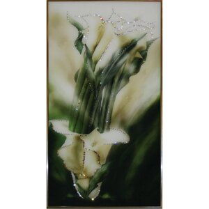 Картина "Цветок белой Каллы" с кристаллами Swarovski