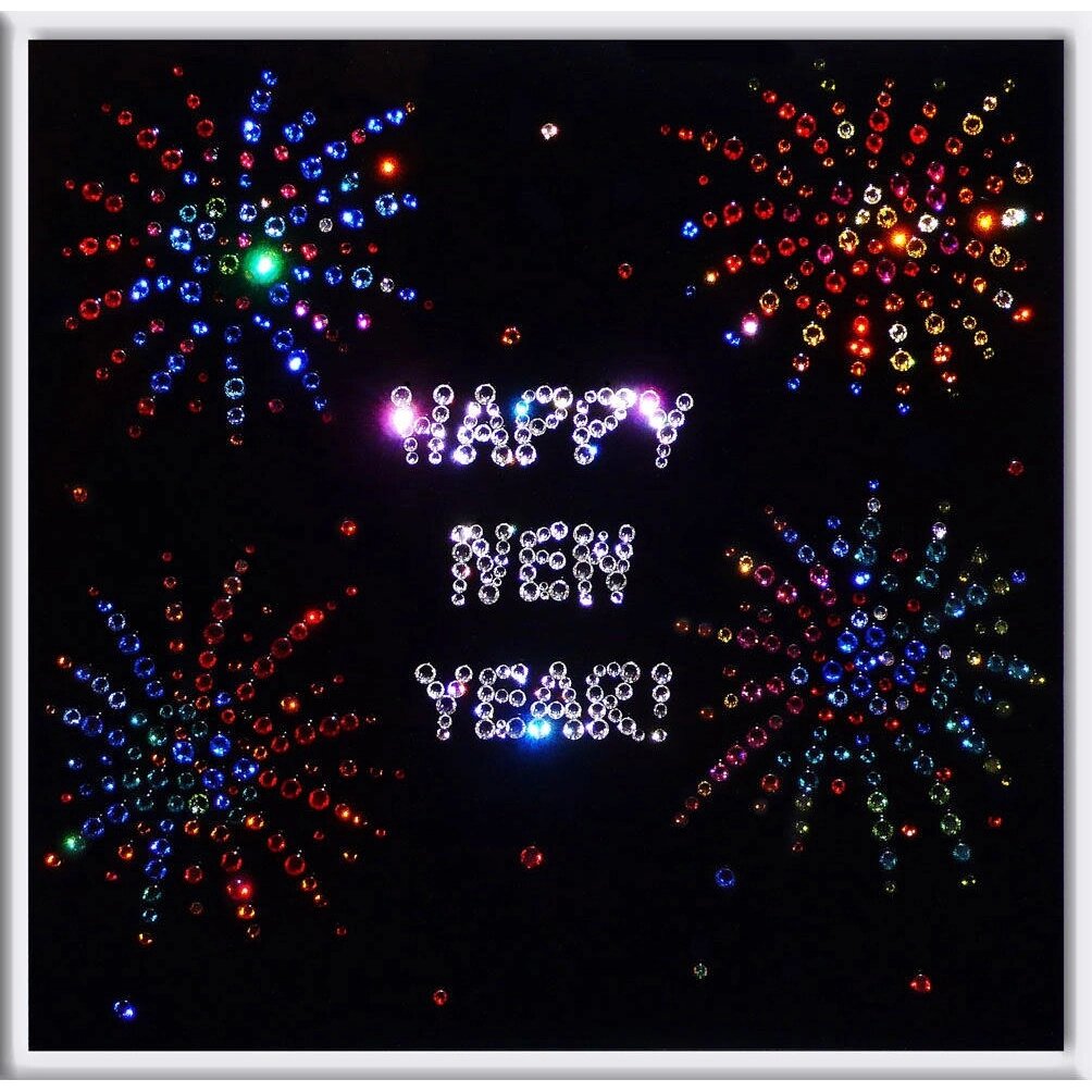 Картина с кристаллами Swarovski "Happy new year" от компании Тот подарок - фото 1