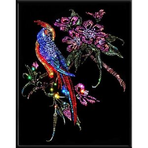 Картина с кристаллами Swarovski "Райская птица"
