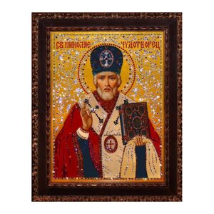 Картина с кристаллами Swarovski "Святой Николай Чудотворец"