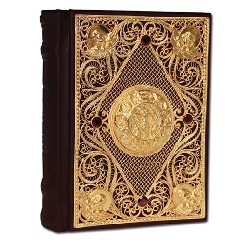 Книга подарочная с золотой филигранью и гранатими "Православный Молитвослов"