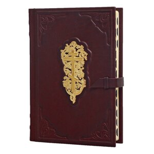 Книга подарочная в кожаном переплете с декором "Библия" большая с индексами