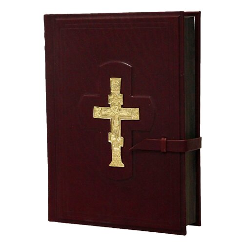 Книга подарочная в кожаном переплете с хлястиком для фиксации "Библия"