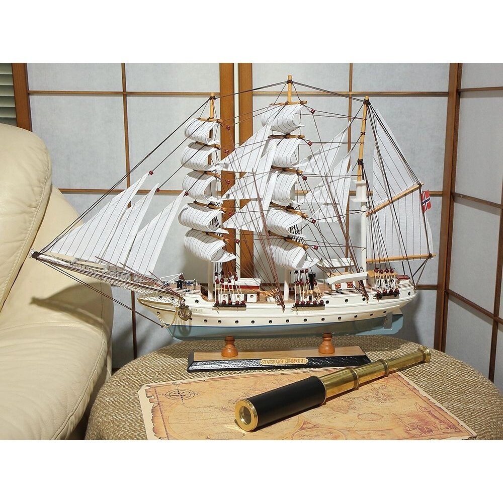 Модель парусника норвежскиго флота "Statsraad lehmkuhl" (Министр Лемкуль), 64 см от компании Тот подарок - фото 1