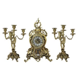 Набор "Корста-Бранка", часы каминные с маятником, с канделябрами, 3 предмета