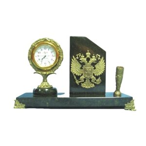 Настольный набор с часами "Герб России"