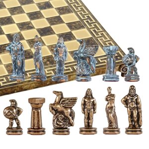 Шахматы "Бесстрашные Спартанцы" в кейсе (коричневая доска), малые
