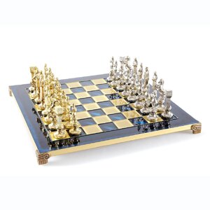 Шахматы "Эпоха возрождения" в кейсе (синяя доска), средние
