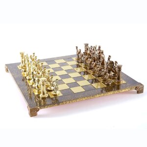 Шахматы "Греко-Римские" в кейсе (коричневая доска), большие