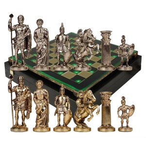 Шахматы "Греко-Римские" в кейсе (золотая доска), большие
