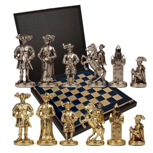 Шахматы "Время меченосцев" в кейсе (синяя доска), большие