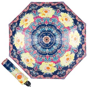 Зонт складной "Цветочный узор", синий