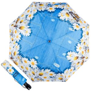 Зонт складной "Маргаритки", голубой