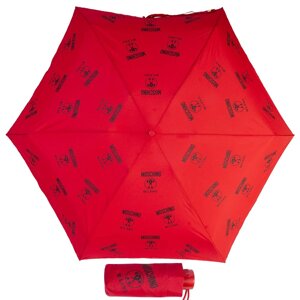 Зонт складной мини "Лого Moschino" красный