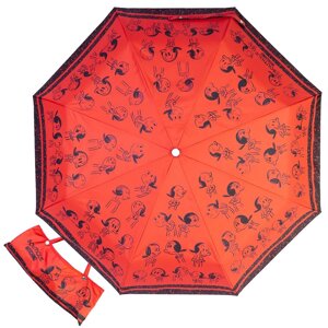 Зонт складной "Многоликая Оливия", красный