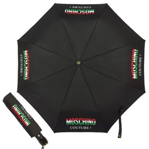Зонт складной "Moschino лого", черный