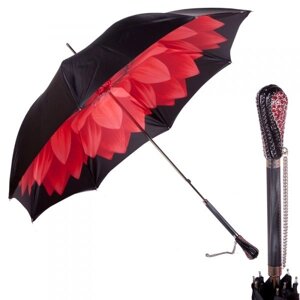 Зонт-трость "Георгин", черный/красный