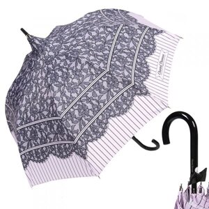 Зонт-трость "Прогулка" фиолетовый, от дождя и солнца
