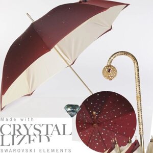 Зонт-трость "Стиль" бордовый с кристаллами Swarovski