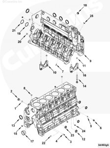 Блок цилиндров для двигателя Cummins 6ISBe 6.7L