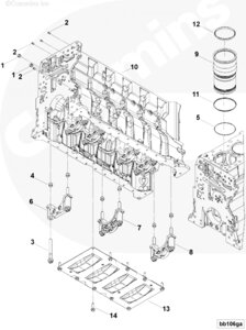 Блок цилиндров для двигателя Cummins QSX 15