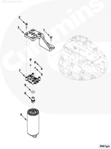 Болт крепления основания топливного фильтра для двигателя Cummins QSB 6.7L